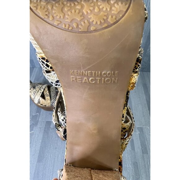 Kenneth Cole Strong Daze Snakeskin Block Heel Sandals Women’s 7.5 - Picture 11 of 12